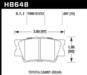 Lexus ES300h Brake Pads - Rear - Hawk Performance - HPS 5.0 - `13-`14
